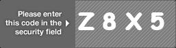 captcha code for visual authentication  letter Z number 8 letter X number 5