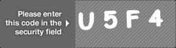 captcha code for visual authentication  letter U number 5 letter F number 4
