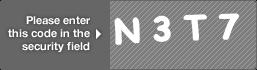 captcha code for visual authentication  letter N number 3 letter T number 7