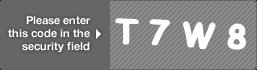 captcha code for visual authentication  letter T number 7 letter W number 8