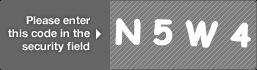 captcha code for visual authentication  letter N number 5 letter W number 4