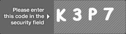 captcha code for visual authentication  letter K number 3 letter P number 7