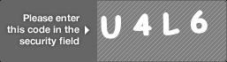 captcha code for visual authentication  letter U number 4 letter L number 6